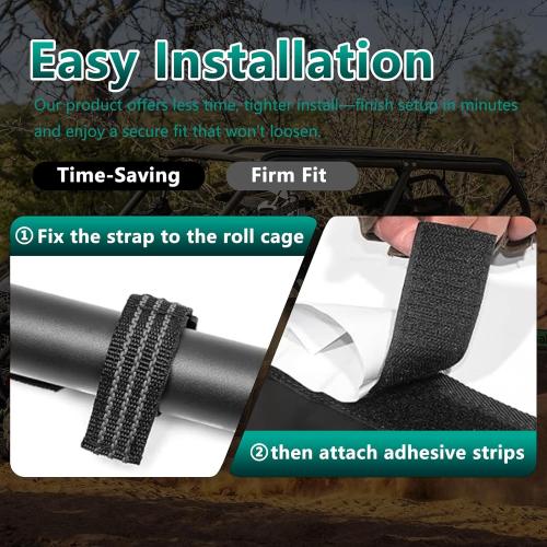 Soft Upper Door Replaceable Clear PVC Doors & Black Mesh Door,Compatible with Kawasaki Teryx4 4 Seat UTV 2012-2022,Soft Cab Enclosure Upper Doors Side Windows,Black,Nylon