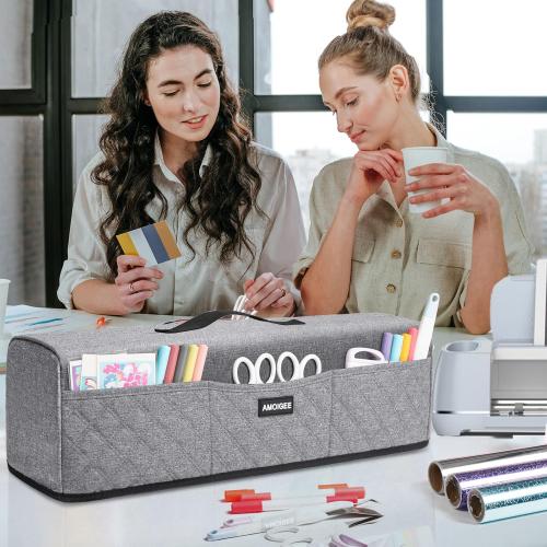 AMOIGEE Dust Cover for Cricuttt Explore Air 2, Explore 3, Maker 3, Maker Cover With Pockets for Cricuttt Accessories and Supplies