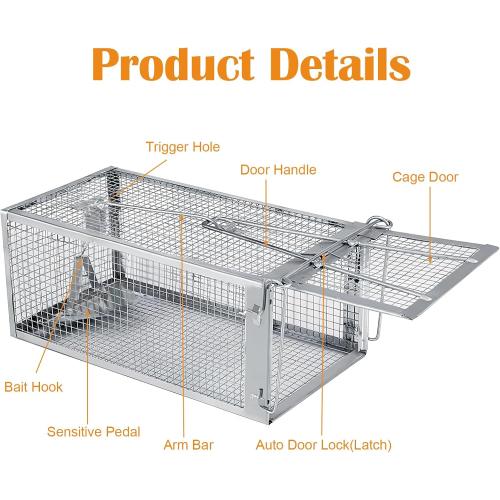 Humane Rat Trap, Chipmunk Rodent Trap that Work for Indoor and Outdoor Small Animal - Mouse Voles Hamsters Live Cage Catch and Release 1 Pack
