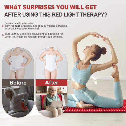Pedete Red Light Therapy Mat for Body, 39''x24'' Large Infrared Light Therapy Pad with Timer, Birthday Mothers Day Gifts for Women Men, 660nm&850nm for Back Shoulder Joint Full Body with Storage Bag