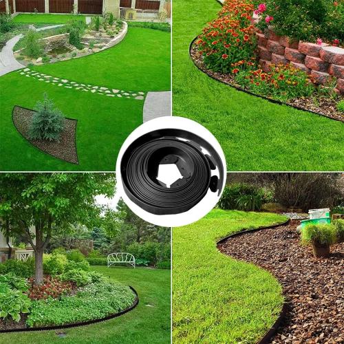 Landscape Edging 98FT,Garden Edging Borders Black [Extra Tall 4IN High] with 150pcs Plastic Stakes, Lawn Edging Flexible DIY Fence for Landscaping,Flower Bed,Grass,Gravel,Tree Surrounding