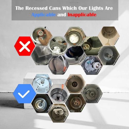 Jolux 5/6 Non-Dimmable LED Adjustable Retrofit Downlight,E26 Medium Screw Base,12W=75W, 5000K (Daylight),920 Lumens,Damp Rated Recessed Lighting,Simple Installation Can Lights,ETL, 6-Pack,Bevel Trim