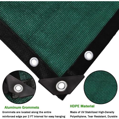 90% Green 6 ft X 10 ft Heavy Duty Shade Mesh Tarp Shade Cloth Taped Edge with Grommets for Outdoor Plant Cover Patio Tomatoes Barn Kennel Greenhouse