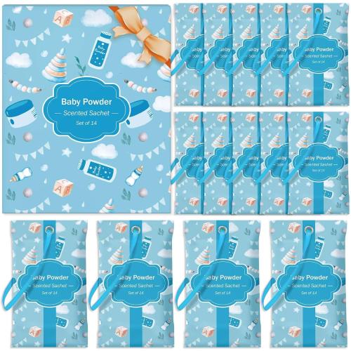 STRN Scented Sachets for Drawer and Closet, Baby Powder Scent 14 Packs | Long-Lasting Sachets, Small Space Air Freshener for Wardrobes