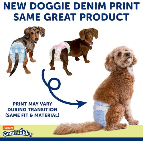 Hartz Comfitables Disposable Dog Diapers, Size Small (not medium) 12 Count, Comfortable & Secure Fit, Easy to Put On, Super Absorbent Male and Female Diaper