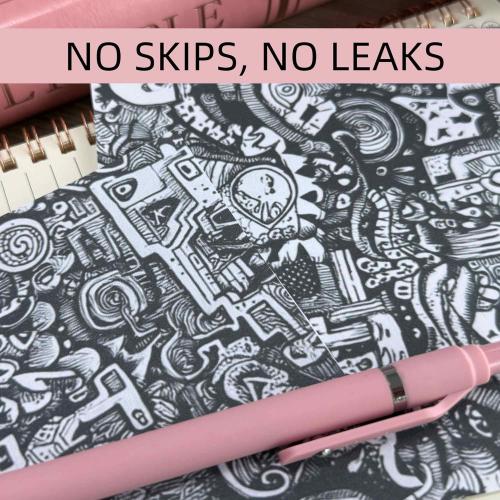 thinkor Pink Gel Pens Black Ink, 7 Pcs 0.5mm Quick Dry Fine Point Smooth Writing Pens, Cute Office School Supplies Gifts for Women Student