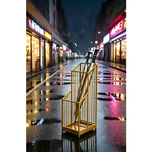 Elegant Metal Umbrella Storage Stand Rack Waterproof Entryway with Decorative, Durable Home & Hotel Entryway, Modern Home Decor, Office Entrance Stylish (Yellow)