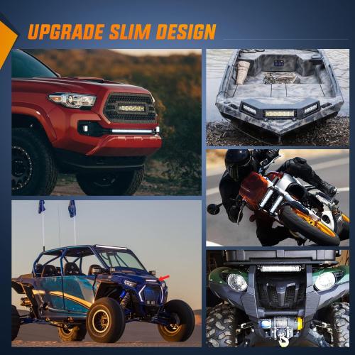 Nilight Led Pods Light Bar Super Slim 2Pcs 7 Inch 30W Spot Driving Fog 3600LM Off Road Lighting for Trucks Pickup SUV ATV UTV Boat 4x4 Van Camper - 2 Style Mounting