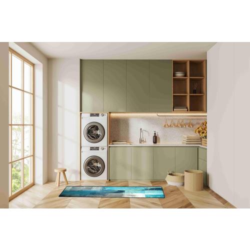 Kitchen Mats for Floor,TOMWISH Turquoise Kitchen Rug Grey Abstract Area Rug Art Painting 17X48 17X24 Non-Slip Kitchen Rug Set for Kitchen Dining Room,Floor Home,Office,Sink,Laundry