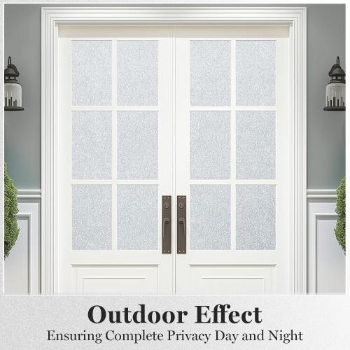 DUOFIRE Window Privacy Film, Sparkling Frosted Glass Window Film, UV Blocking Non-Adhesive Static Cling Windows Clings, No Glue Removable Windows Coverings for Home Office Bathroom, 23.6 X 78.7 inch