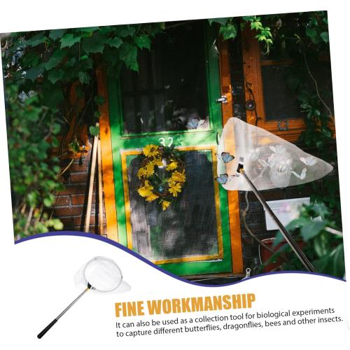Outdoor Retractable Butterfly Catching Net Alloy Handle Mesh Design Lightweight Catcher for Fishing and Observation