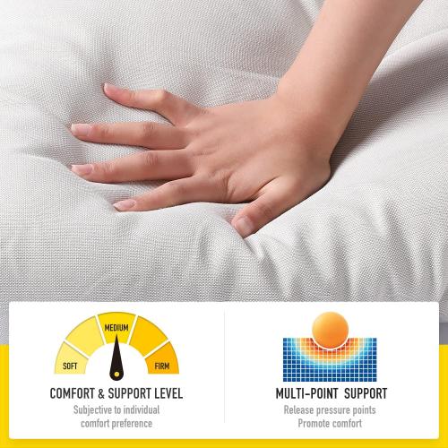 SUNROX LokGrip Non Slip Tufted Memory Foam Bench Cushion, FadeShield Water Resistant Durable Thicken Outdoor/Indoor Bench Seat Pads 36x14x4 inch, Cream