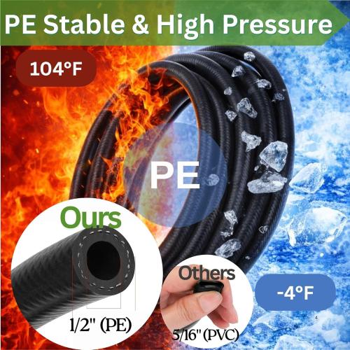 240FT Drip Irrigation System for Garden: 1/2 Quick Connect PE Tubing Automatic Water Sprinkler Kit Adjustable Misting Part 1/4 Watering Hose for Outdoor Raised Bed Plants Flower Yard Greenhouse