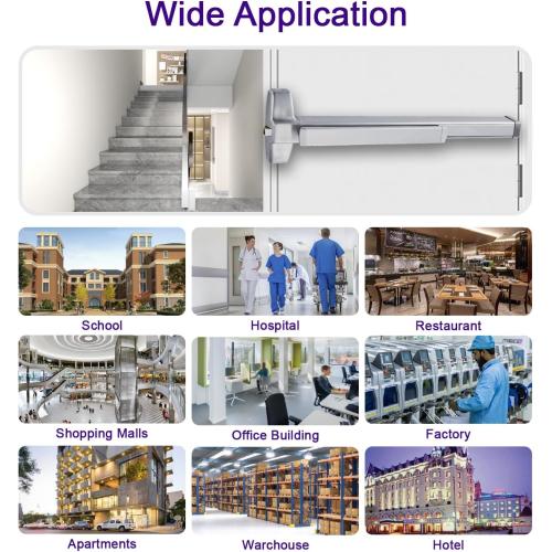 Extra Heavy Duty Stainless Steel Commercial Emergency Panic Exit Device, Door Push Bar Lock, UL CUL 3H Fire Rated and Ansi Grade 1 Certificate in SS Finish for Exit Door