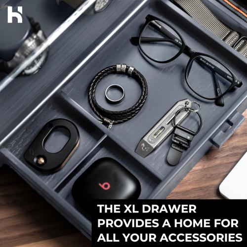 Holme & Hadfield Premium 7-Slot Wooden Watch Display Case with Lifetime Assurance – Large Handcrafted Men’s Watch Box with Accessory Drawer – Father’s Day Gift for Collectors – Luxury Built to Last- Brown