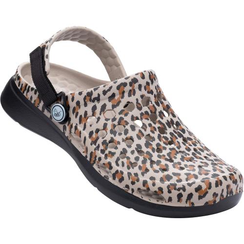 Size 5 Joybees Modern Clog - Women's and Men's Comfortable Supportive Slip-on Shoe with Adjustable Strap - Leopard - Women's, Men's