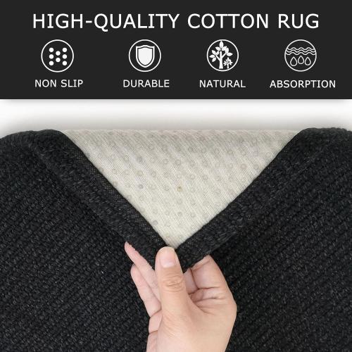 KOZYFLY Washable Runner Rug 3x14 ft Hallway Kitchen Runner Rugs with Rubber Backing Bobo Non Slip Entryway Runner Indoor, Long Carpet Runners for Hall Kitchen Entryway, Black