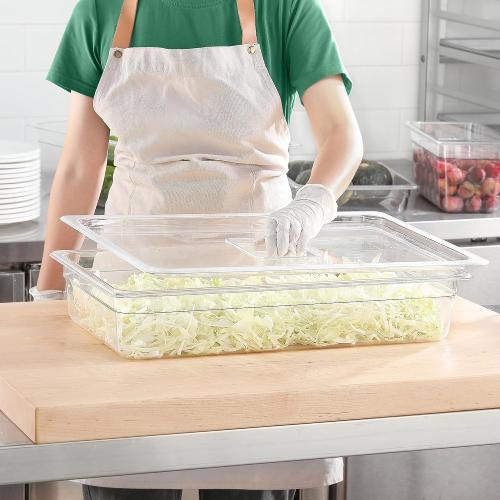 EGGKITPO 6 Pack 1/1 Size Lids Universal Full Size BPA-Free Polycarbonate Clear Food Pan Lids Dishwasher Safety Food Storage Container Cover with Handle for Food Prep Table Hotel
