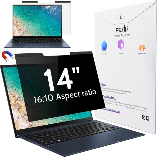 Magnetic Laptop Privacy Screen 14 inch for 16:10 Computer Monitor, 14 Removable Anti Glare Protector Blue Light Filter Shield Compatible with Lenovo Hp Dell Acer Asus Thinkpad Envy Xps