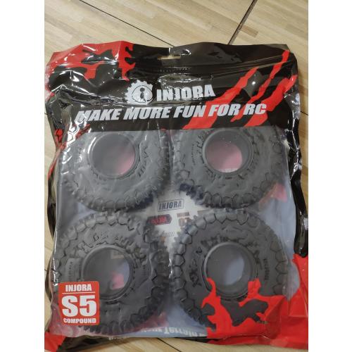 INJORA 1.9 XHX Pin Tires - S5 122 * 36mm Wheel Tires for SCX10 TRX4 1/10 RC Crawler Car Upgrade