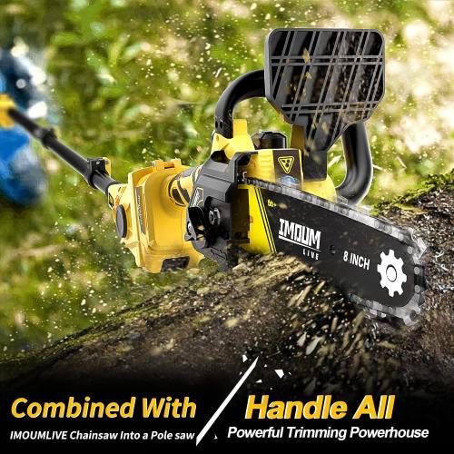 UPGRADE 90°/180° Rotatable Extension Pole, Cordless Pole Saw 3.87-6.72 Foot Telescoping Extension Pole Compatible with IMOUMLIVE