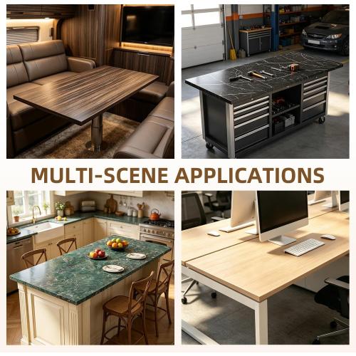 Rectangular Wood Table Top, 48x24x1 in Solid One-Piece Workbench Top | Wood Table Top Particle Board For Standing Desk, Home Office DIY Countertop, Washer Dryer, Coffee Bar And Workbench Use