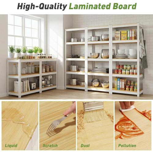 Durstruct 5 Tier White Metal Shelving Unit 1500LBS 24 W×16 D×60 H | Adjustable Storage Utility Rack Heavy Duty Shelves Organization Multipurpose Shelf for Pantry Closet Kitchen Garage Bathroom