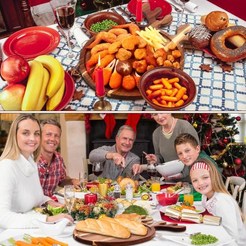 Ziliny 12 Pcs Christmas Appetizer Platter 12 Inch Cutting Board Acacia Serving Trays Wood Charcuterie Board Tray Snack Dessert Candy Dish Plate for Kitchen Gifts (Deer Antler)