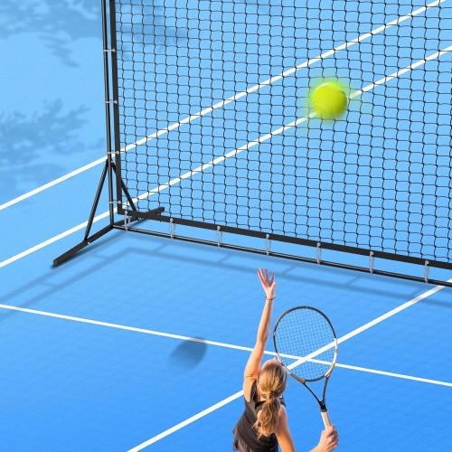 9.3*7.4ft Portable Tennis Rebounder Net, Tennis Practice Wall, Tennis Training Net for Tennis Racquet Sports Ball Pickleball, Tennis Backboard Net for Tennis Court Backyard Outdoor Training,