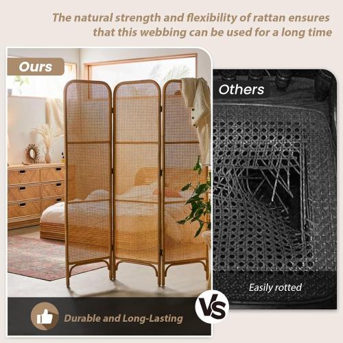 GDDGHS Rattan Cane Webbing Roll 24x60 Inch | Natural Rattan Material, Ideal for Furniture Repair, Chair Caning, DIY Crafts, and Home Decor, 24 Inch Wide x 5 Feet Long