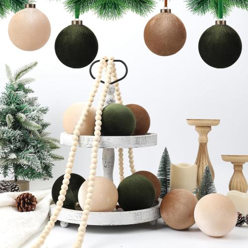 9 PCS Velvet Christmas Balls Ornaments 4inch& 6inch Christmas Large Ball Set for Xmas Tree Decor, Holiday Home Party (Mixed Colors 1, 4inch)