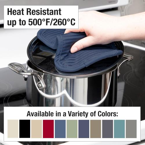 All-Clad Premium Pot Holder & Hot Pad: Heat Resistant to 500 Degrees - 100% Cotton, 10x6.25 Hot Pad for Kitchen and Barbeque, (1-Pack), black