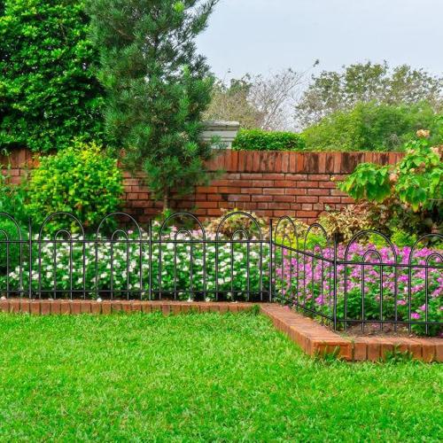 45ft X 13in Animal Barrier Fence, 32 Panels No Dig Fence for Dogs Rabbit, Anti Digging Defense Barrier Garden Edging Border, Rustproof Metal Arched Decorative Garden Fencing for Outdoor, Yard, Lawn