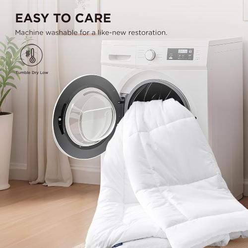 64 in X 88 in- Bedsure Comforter Duvet Insert - Quilted Comforters Twin Size, All Season Duvet, Down Alternative Bedding, with 8 Tabs, Gifts for Women/Men, White, Twin 88 x 68 Inches