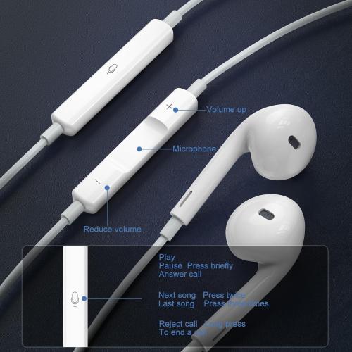 Apple Earbuds, iPhone Wired with Lightning Connector [Apple MFi Certified] Wired Earphones with Microphone Volume Control Music and Calling Headphones for iPhone 14/13/12/11/SE/X/XR/XS/8/7-