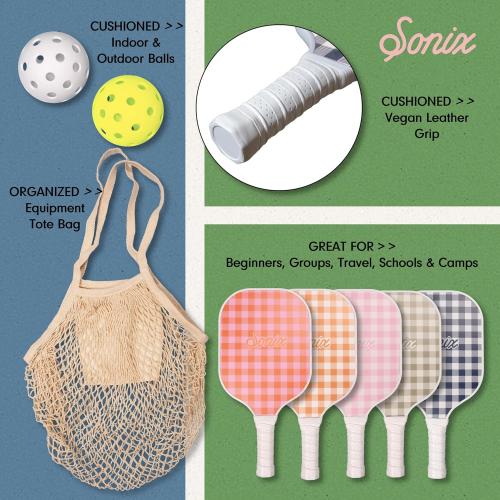 Sonix | USAPA Approved | Pickleball Paddles Set of 2 | Fiberglass Surface Pickleball Set with 2 Rackets, 4 Balls, & Bag