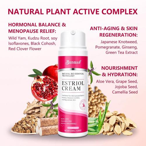 Estriol Face Cream for Women: Natural Bioidentical Moisturizer Cream with Wild Yam for Hormone Balance, Hydrates, Firms & Revitalizes Skin, 4.06 fl. Oz(3 Month Supply)