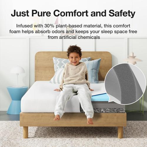 Novilla Twin Mattress, 6 Inch Twin Bed Mattress for Kids, Gel Memory Foam Mattresses for Cooling Night Sleep & Pressure Relief, CertiPUR-US Certified