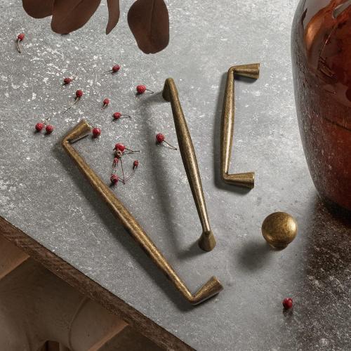 Goo-Ki Vintage Retro Antique Brass Zinc Alloy Cabinet Handles - 3''(76mm) Hole Center Affordable Luxury Cabinet Pull Hardware for Bedroom, Kitchen, 6 Pack……