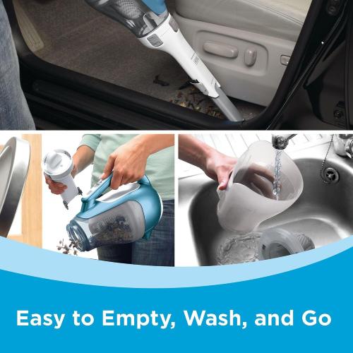 BLACK DECKER dustbuster AdvancedClean Cordless Handheld Vacuum, Compact Home and Car Vacuum with Crevice Tool (CHV1410L)