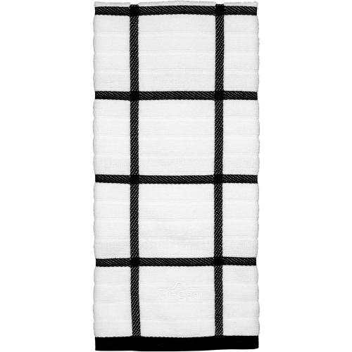 All-Clad Checked Kitchen Towel: Highly Absorbent, Super Soft Long Lasting - 100% Cotton, 17x30 Tea Towel for Cleaning & Drying Dishes, Pans, Glassware, or Countertops, (2-Pack), Black