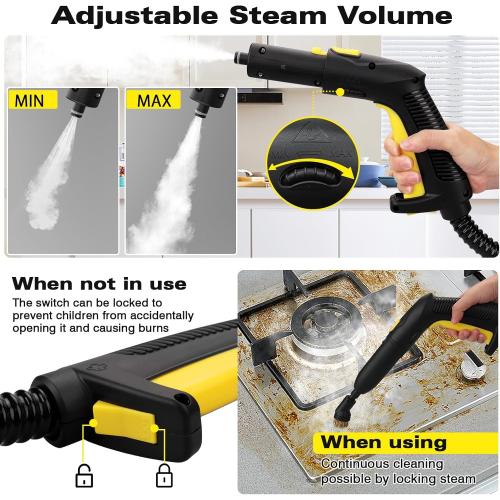 TVD Steam Cleaner, Steamer for Cleaning with 26 Accessories, Steam Cleaner for Home with 5M Extra-Long Power Cord for Home Floor Cleaning, Tile Detailing, Grout, Upholstery.