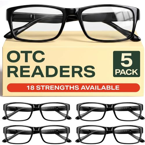Gaoye 1.25 Professional Reading Glasses for Men for All Day - Computer Readers with Blue Light Protection - Value Pack