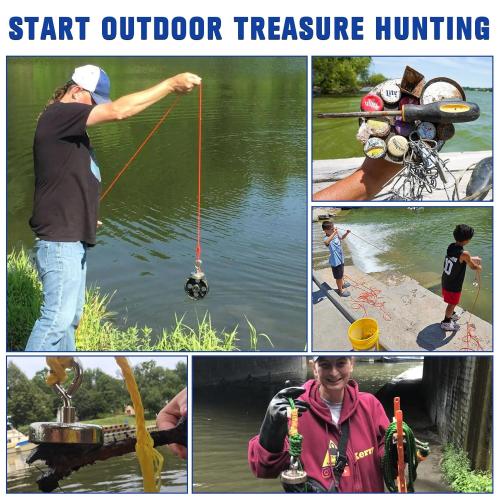 Fishing Magnets 200 Lbs Pulling Force, Strong Rare Earth Magnet Fishing Magnet Only, Magnetic Fishing, Heavy Duty Security Large Tags Neodymium Magnets for River Fishing, Lifting (1.75)