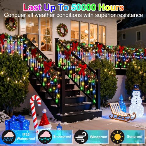 1332 LED 132FT Christmas Lights with 296 Drops, 12 Modes Dimmable Multicolor Outdoor Hanging Lights with Timer Memory, Waterproof Curtain Lights for Home Bedroom Indoor Tree Window Roof Fence Wedding
