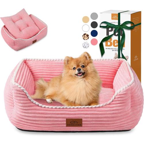 Orthopedic Dog Bed for Medium Dogs,Dog Sofa Beds Supportive Foam Pet Couch Bed with Removable Washable Mat and Nonskid Bottom (Medium, Pink)