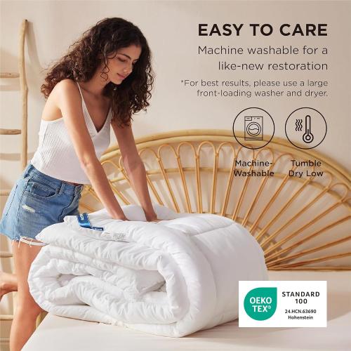 Bedsure Comforter Duvet Insert - Quilted Comforters King Size, All Season Duvet, GentleSoft Down Alternative Bedding, with 8 Tabs, Gifts for Women/Men, White, King 90 x 102 Inches