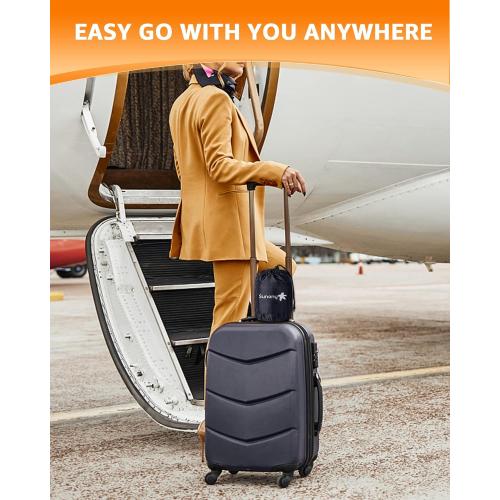 Sunany Travel Pillow, Inflatable Neck Pillow Used for Airplanes/Cars/Buses/Trains/Office Napping with Eye Mask/Earplugs (Gray)