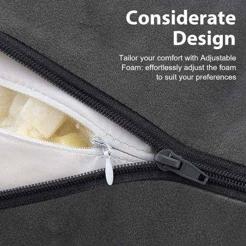 Back Pillow for Bed Sitting up, Reading Pillow for Sitting in Bed Adult, Back Support Pillow, Memory Foam Sit up Lounge Backrest Pillow with Arms for TV, Couch, Chair, Dorm,