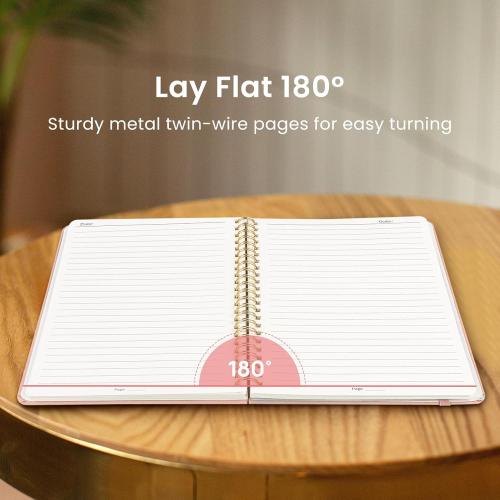 Taja Lined Spiral Journal Notebook for Women & Men, 140 Pages, College Ruled Hardcover Notebook for Work & Note Taking, Journals for Writing, A5(6x8) - Pink